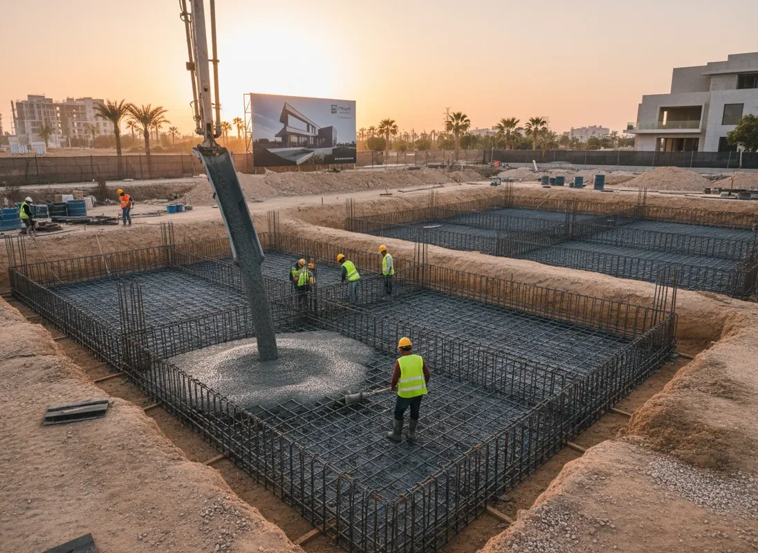 יציקת בטון ליסודות הבית