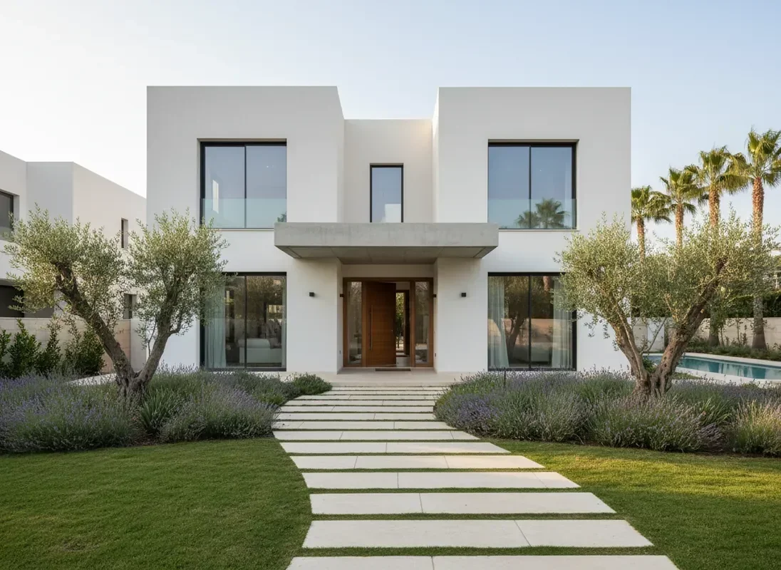 חזית קדמית של הוילה המוגמרת