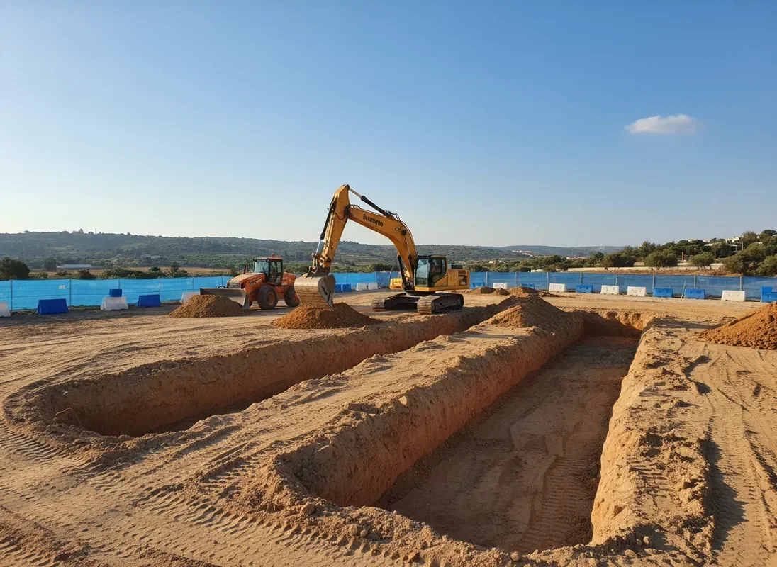 חפירת יסודות וילה הרצליה — שלב א
