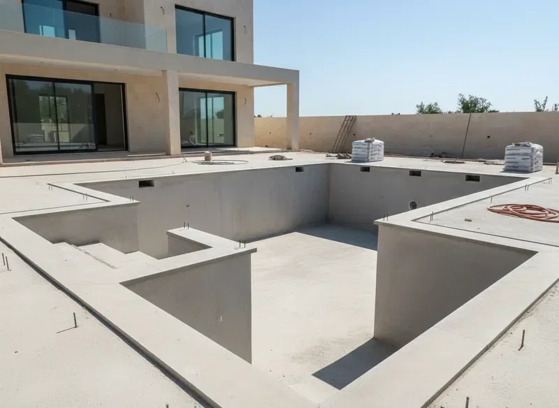 פרויקט בניית בריכת שחייה – דיוק גיאומטרי ופרטי קצה